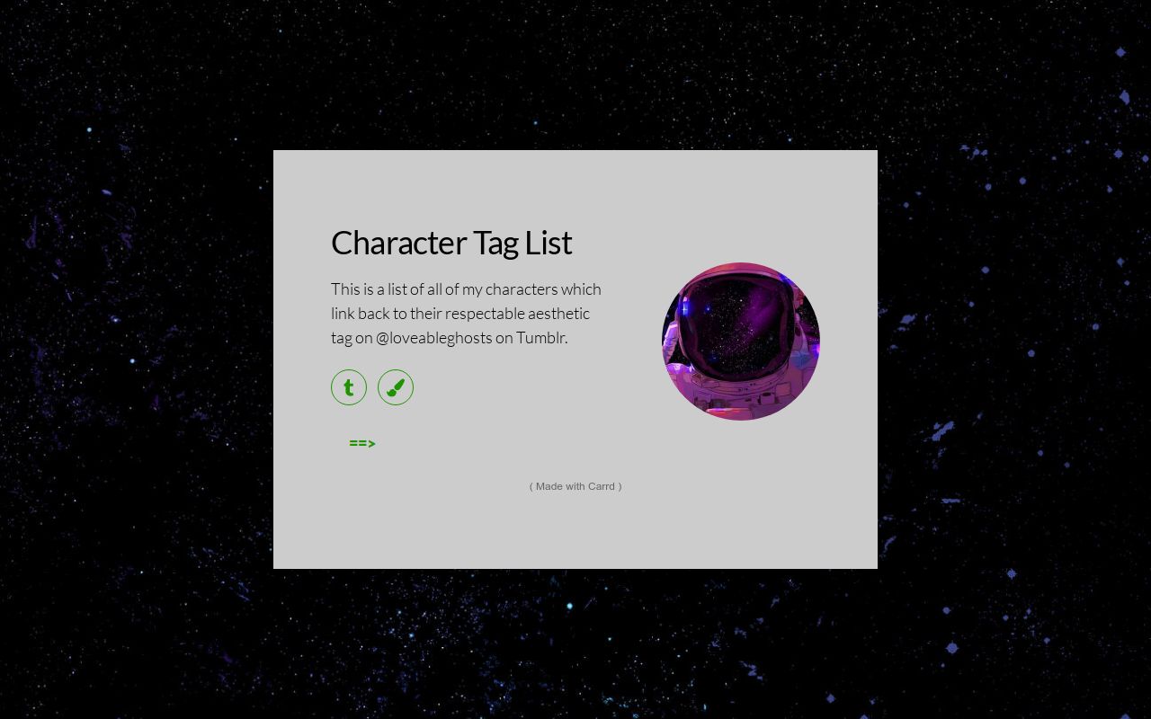 Character Tag List
